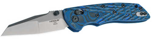Hogue Deka Folding Knife CPM-20CV Plain Edge Wharncliffe Blade 3.25" Stone Tumbled Finish Blue Lava G-Mascus Frame