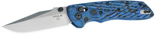 Hogue Deka Folding Knife CPM-20CV Plain Edge Clip Point Blade 3.25" Stone Tumbled Finish Blue Lava G-Mascus Frame