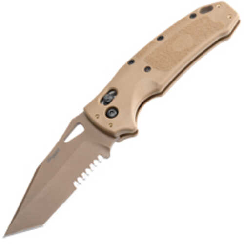 Click to see larger image. Hogue K320 M17 Folding Knife Tanto Point 3.5" PVD Coyote Tan Finish 36363