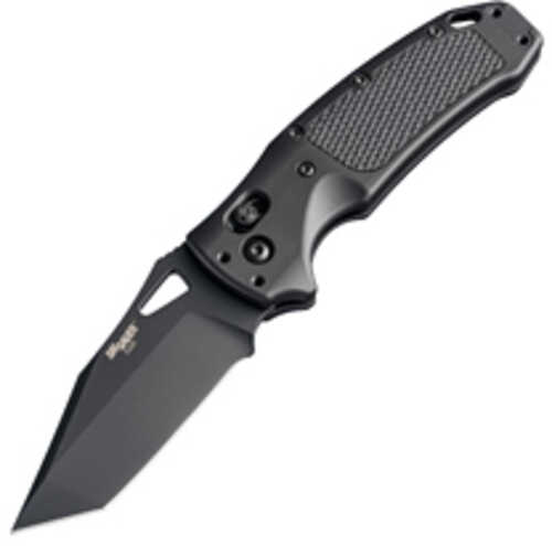 Hogue Sig K320 Axg Pro Folding Knife Cerakote Finish Black Blade And Frame Tanto Point 3.5" Blade Length Cpm-s30v Blade
