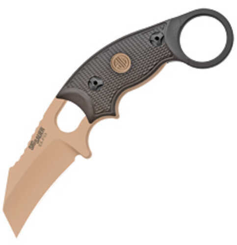 Hogue EX-F03 Sig Emperor Scorpion Fixed Blade Knife Flat Dark Earth PVD Finish Hawkbill 2.25" G10 Solid Black Scales Sig