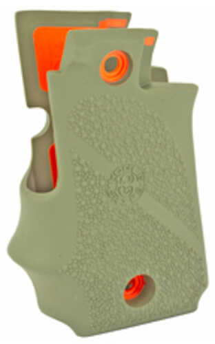 Hogue Rubber Grip with Cobblestone Texture and Finger Grooves OD Green Fits Springfield 911