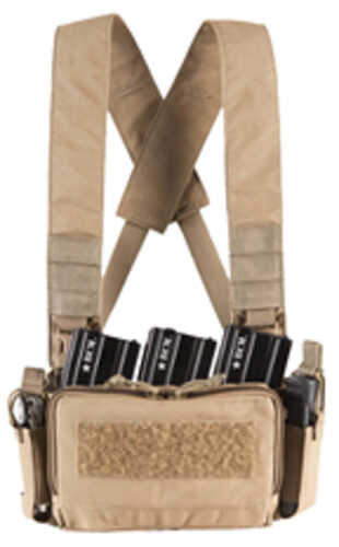 Click to see larger image. Haley Strategic Partners D3cr Micro Chest Rig Nylon Construction Coyote Brown Includes (1) Large Open Pouch (2) Pistol M