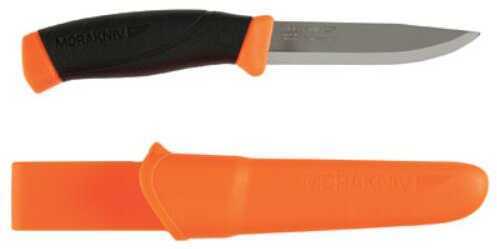 Morakniv Companion Fixed Blade Knife Stainless Steel Orange and Black Rubber Handle Sheath 4.1" 8