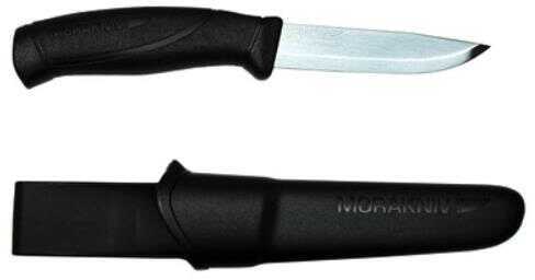 Morakniv Companion Fixed Blade Knife Stainless Steel Black Rubber Handle Sheath 4.1" and 8.5" Overall
