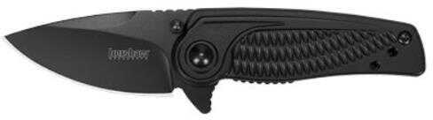 Kershaw SPOKE Folding Knife/Assisted 4CR14 black-oxide Plain Drop Point SpeedSafe Flipper Liner Lock Reversible Carry 2"