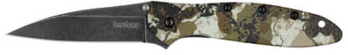 Kershaw Leek Assisted Folding Knife 3" Wharncliffe Blade 14C28N Blade Steel 7" Overall Length Black Stonewash Finish Bla