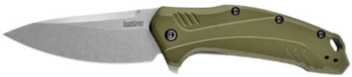 Kershaw Link Assisted 3.25 in Blade Olive Aluminum Handle