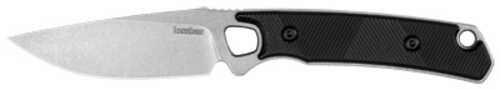 Kershaw Steppe Fixed Blade Knife Plain Edge D2 Blade Steel Stone Washed Finish Silver Polypropylene and Rubber Handle 3.
