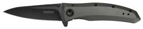 Kershaw GRID Folding Knife 4Cr14 black-oxide Plain Drop Point SpeedSafe Flipper Frame Lock Reversible Carry 3.7" Steel T