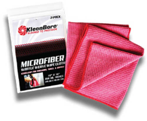Kleen-Bore Waffle Weave MicroFiber Red 2 Pack