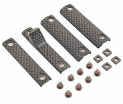 Knights Armament Company URX 3/3.1 4 Piece Rail Panel Kit Black Finish 22-Hole Panels 1 2-Hole Handst