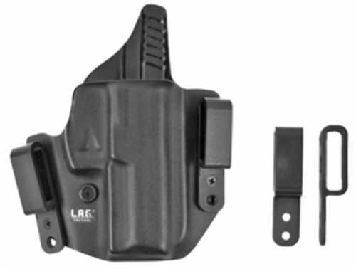 L.A.G. Tactical Inc. Defender Series OWB/IWB Holster Fits S&W M&P Shield .45 Kydex Right Hand Black Finish 4043