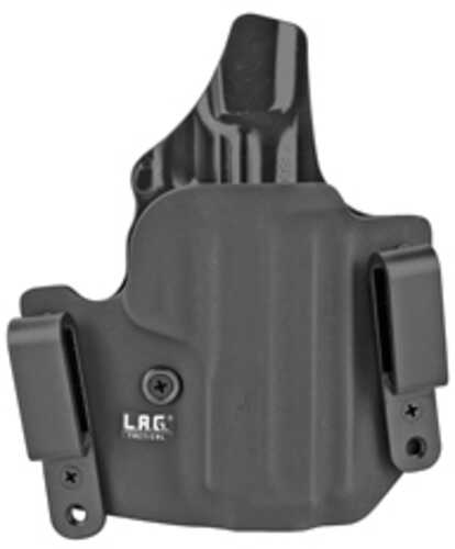 L.A.G. Tactical Inc. Defender Series OWB/IWB Holster Fits S&W M&P Shield 380 EZ Kydex Right Hand Black Finish 4060