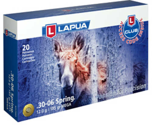 Lapua Mega Soft Point 30-06 Springfield 185Gr Jacketed 20 Round Box 4317563