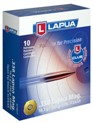 <span style="font-weight:bolder; ">Lapua</span> Scenar<span style="font-weight:bolder; "> 338</span> 250gr Open Tip Match 10 Round Box 4318017