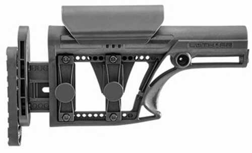 Luth-AR MBA-1 Stock With 3-Axis Butt Plate Fits Standard A2 Rifle Length Buffer Tube Black Adjustable of Pull/Che