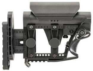 Luth-AR MBA-3 Carbine Stock Fits AR-15 & AR-10 Commercial and Mil-Spec Buffer Tubes Black Adjustable Cheek Piece and Len