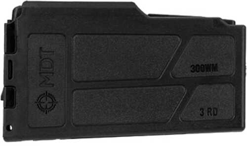 MDT Magazine 300 Winchester Magnum 3 Rounds Fits Long Action 3.850" AICS Pattern Polymer Construction Black