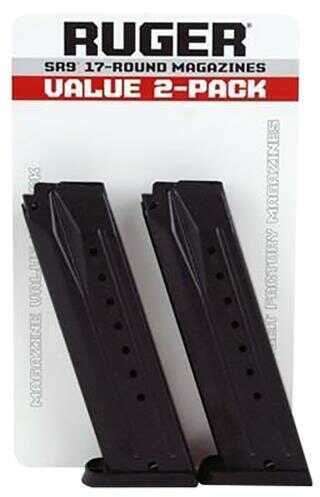 Ruger Magazine 2 pack of 9MM 17Rd Black Fits SR9 9C & 9E 90449