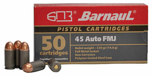 45 ACP 50 Rounds Ammunition Barnaul Ammo 230 Grain FMJ