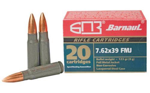 7.62X39mm 20 Rounds Ammunition Barnaul Ammo 123 Grain FMJ