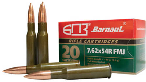 7.62 NATO 20 Rounds Ammunition Barnaul Ammo 148 Grain Full Metal Jacket