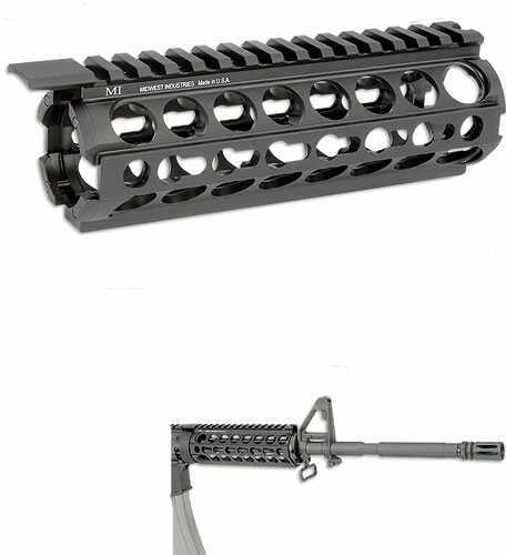 Midwest Industries AR-15/M16 K-Series KeyMod Two Piece Drop-In Handguard Carbine Length Black MI-17K