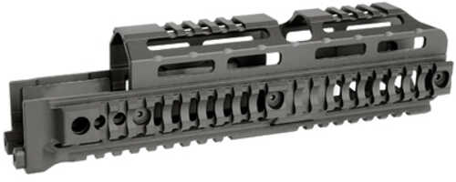 Midwest Industries Alpha Quad Rail Picatinny Handguard Fits AK Style Firearms 10" Anodized Finish Black