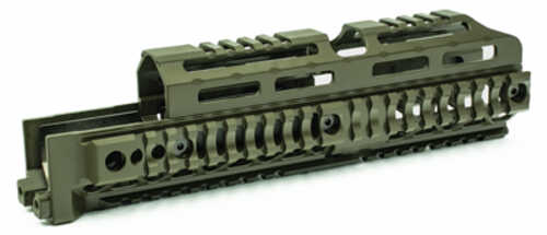 Midwest Industries Alpha Quad Rail Picatinny Handguard Fits Ak Style Firearms 10" Anodized Finish Olive Drab Green Mi-ak