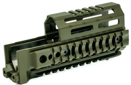 Midwest Industries Alpha Quad Rail Picatinny Handguard Fits Ak Style Firearms 6" Anodized Finish Olive Drab Green Mi-ak-