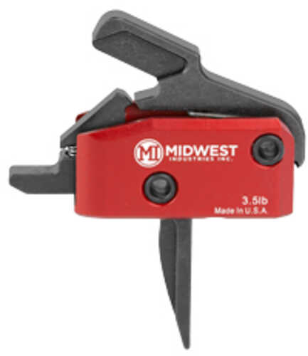 Midwest Industries Single Stage Flat Trigger Red 3.5 lb Drop-In MI-TRIGGER-F