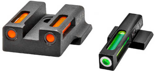 Hi-Viz LightWave H3 Fits Smith & Wesson M&P 9 SHIELD EZ Tritium/Fiber Optic Night Sights Green Front with White Ring and