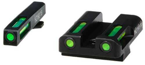 Click to see larger image. Hi-Viz LiteWave H3 Tritium/Litepipe Night Sights Fits Glock 17 19 26 27 33 34 Green Front and Rear GLN325