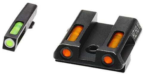 Hi-Viz LiteWave H3 Tritium/Litepipe Night Sights Fits Glock 42/43 Green Front w/White Ring Orange Rear GLN421