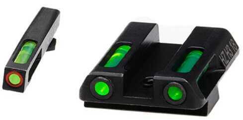 Hi-Viz LiteWave H3 Tritium/Litepipe Night Sights Fits Glock 42/43 Green Front w/Orange Ring Rear GLN521