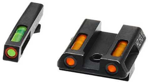 Hi-Viz LiteWave H3 Tritium/Litepipe Night Sights Fits Glock 42/43 Green Front w/Orange Ring Orange Rear GLN621