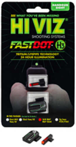 Hi-viz Fastdot H3 For Smith & Wesson Shield/shield Plus Tritium/fiber Optic Night Sights Red Front With Green Rear Gmpfd