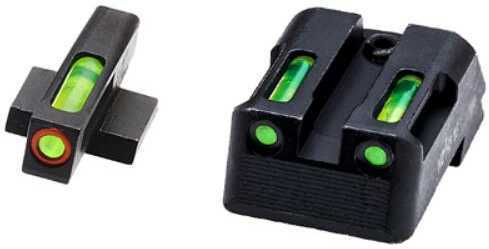 Hi-Viz LiteWave H3 Tritium/Litepipe Night Sights Fits 1911 Models w/Fixed Rear Green Front w/OrangeFront Ring