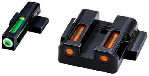 Hi-Viz LiteWave H3 Tritium/Litepipe Night Sights Fits M&P Shield 9MM 40S&W and 45 Calibers Green Front w/White Rin