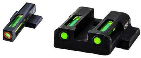 Hi-Viz LiteWave H3 Tritium/Litepipe Night Sights M&P Shield 9MM 40S&W and 45 Calibers Green Front w/Orange Ring