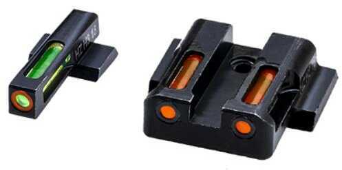 Hi-Viz LiteWave H3 Tritium/Litepipe Night Sights Fits M&P Shield 9MM 40S&W and 45 Calibers Green Front w/Orange Ri