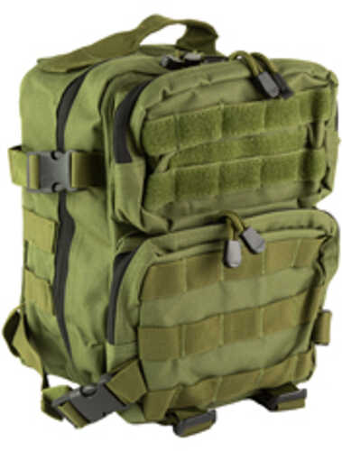 NcSTAR Every Day Pack Backpack 12.5"x11.5"x3" Main Compartment Green Two Small Compartments with Four Cinch Straps Molle