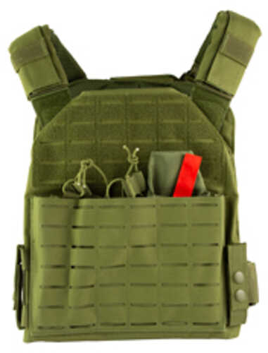 NcSTAR Laser Cut Plate Carrier Green Size Medium-2XL Laser Cut MOLLE Slots Kangaroo Pouch Fits 10"x12" Hard Plates CVLCP