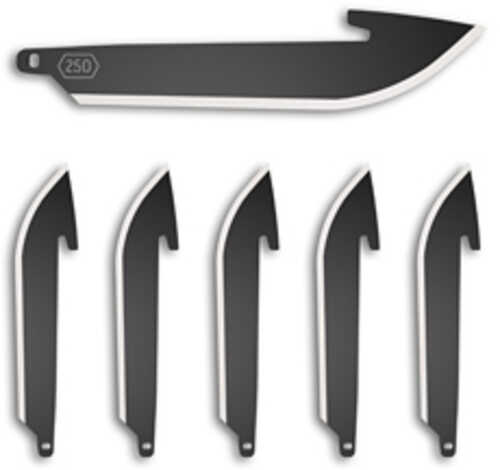 Outdoor Edge Razor EDC Blades Plain 2.5" Blades Drop Point 420J2 Stainless Steel Black Oxide Finish 6 Pack