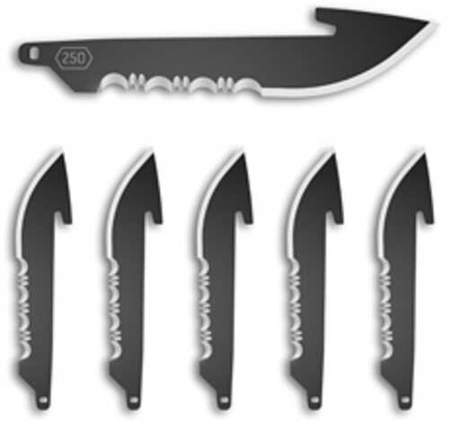 Outdoor Edge Razor EDC Blades Serrated 2.5" Blades Drop Point 420J2 Stainless Steel Black Oxide Finish 6 Pack