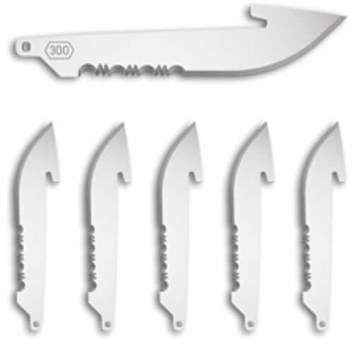 Outdoor Edge Razor EDC Blades Serrated 3" Blades Drop Point 420J2 Stainless Steel 6 Pack