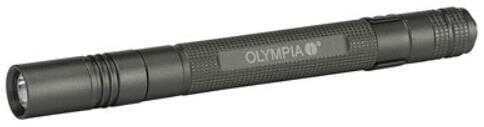 Olympic Olympia Flashlight, 160 Lumen, Batteries, Gray Wand
