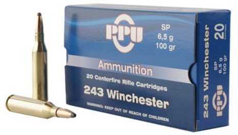 243 Winchester 20 Rounds Ammunition Prvi Partizan 100 Grain Soft Point