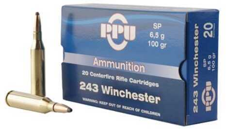 Prvi Partizan 243 Winchester 20 Rounds Ammo - 100 Grain Soft Point for Hunting